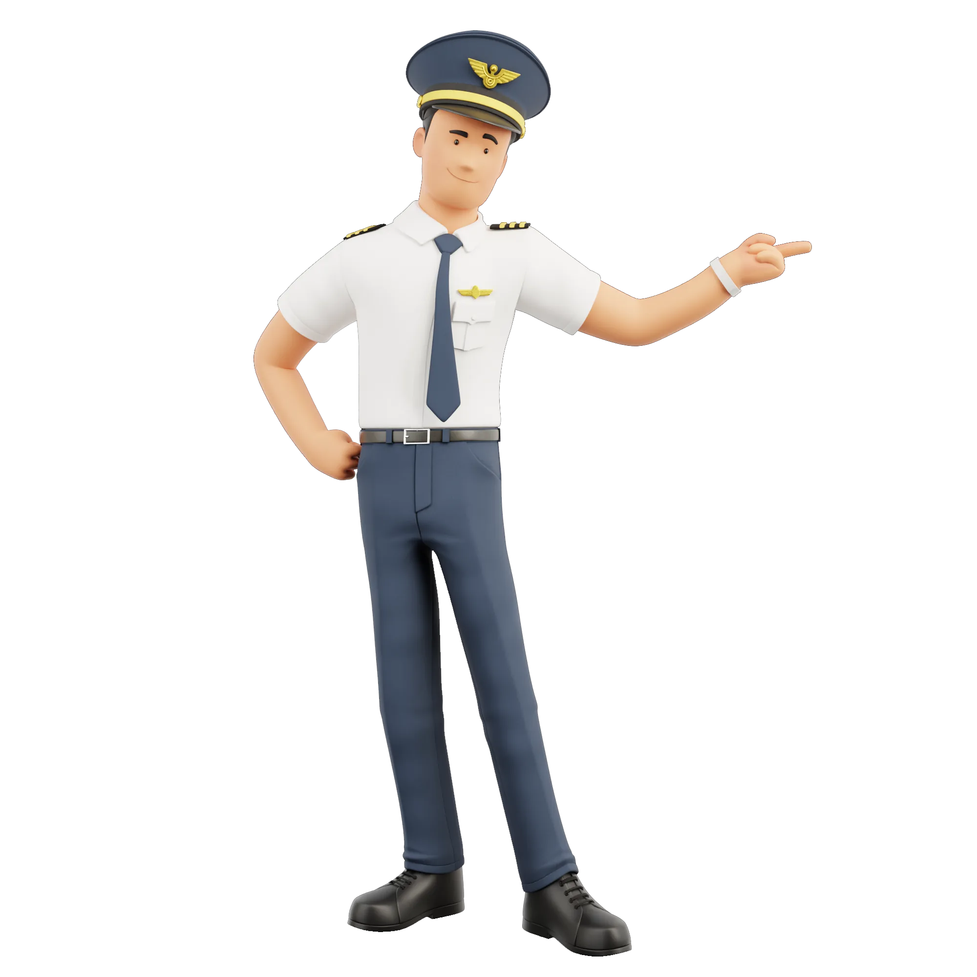 Cartoon Pilot 3D model pose 5