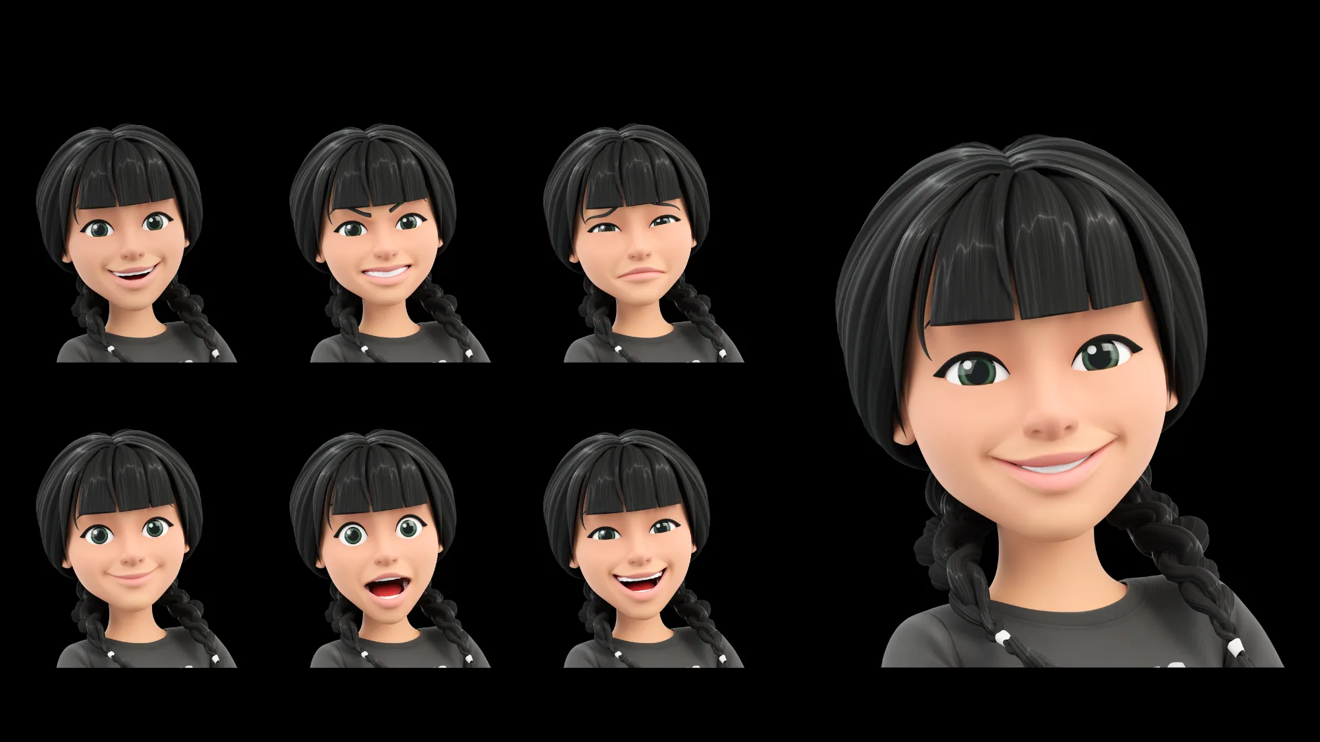 Cartoon Rocker Teen facial expression sheet 1