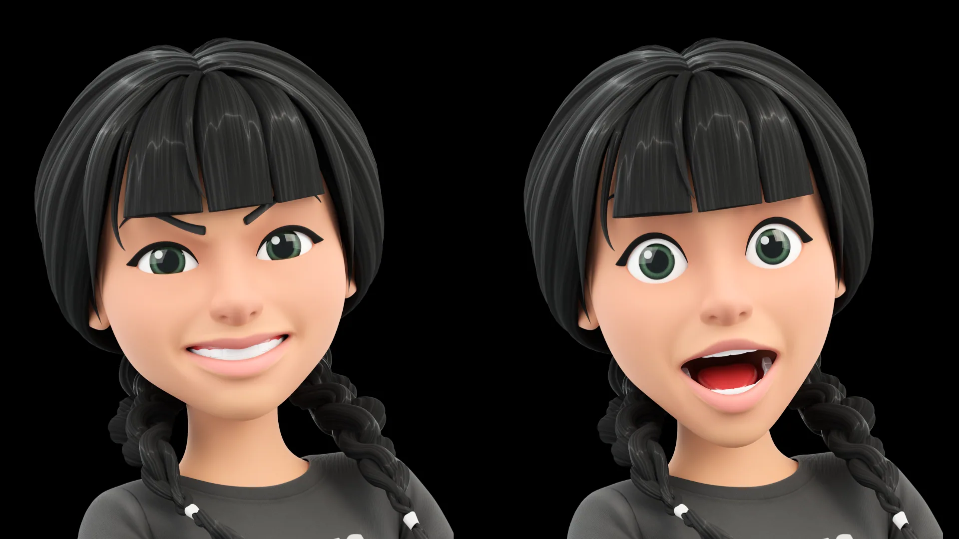 Cartoon Rocker Teen facial expression sheet 2