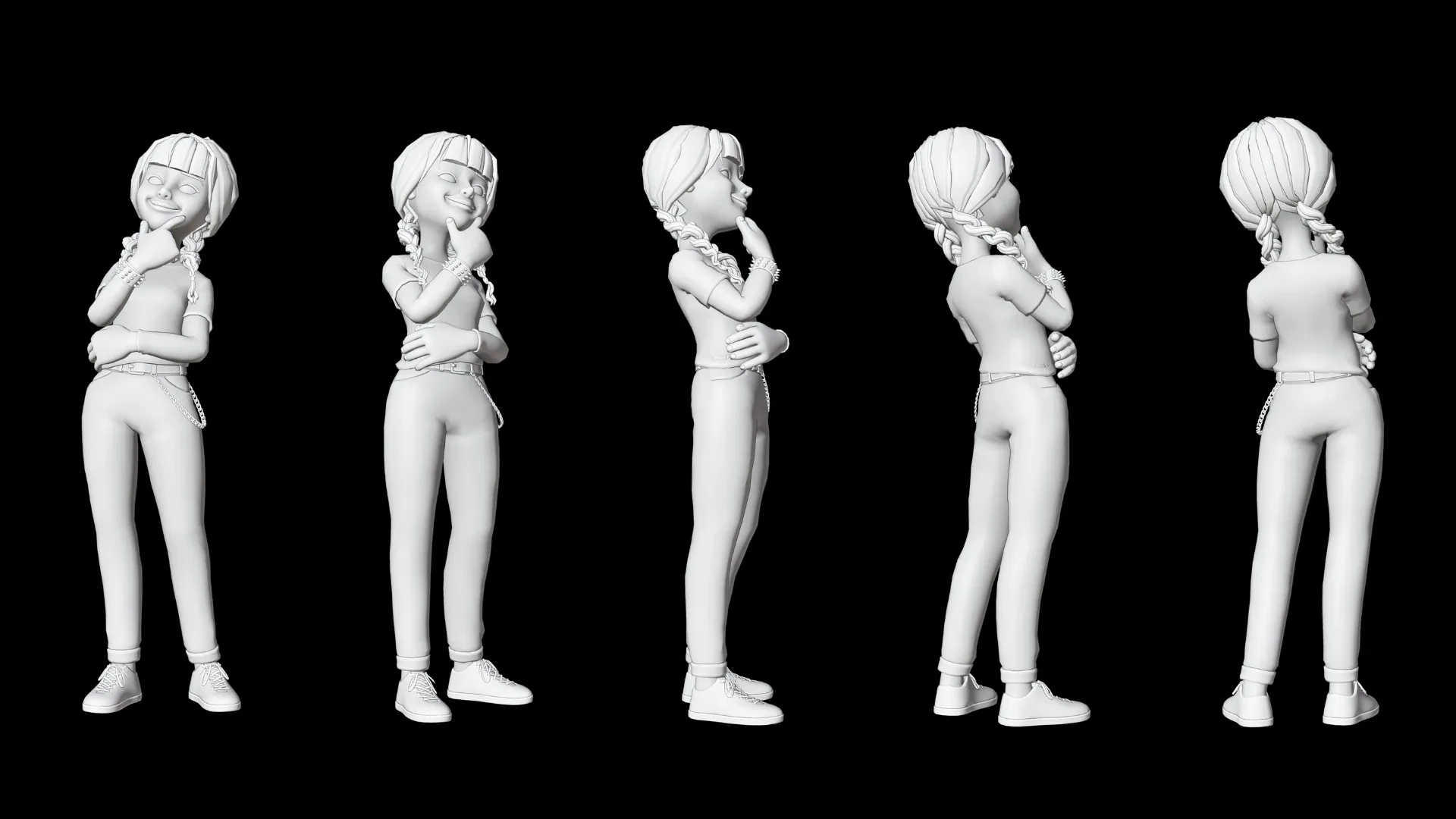 Cartoon Rocker Teen clay render inspection preview