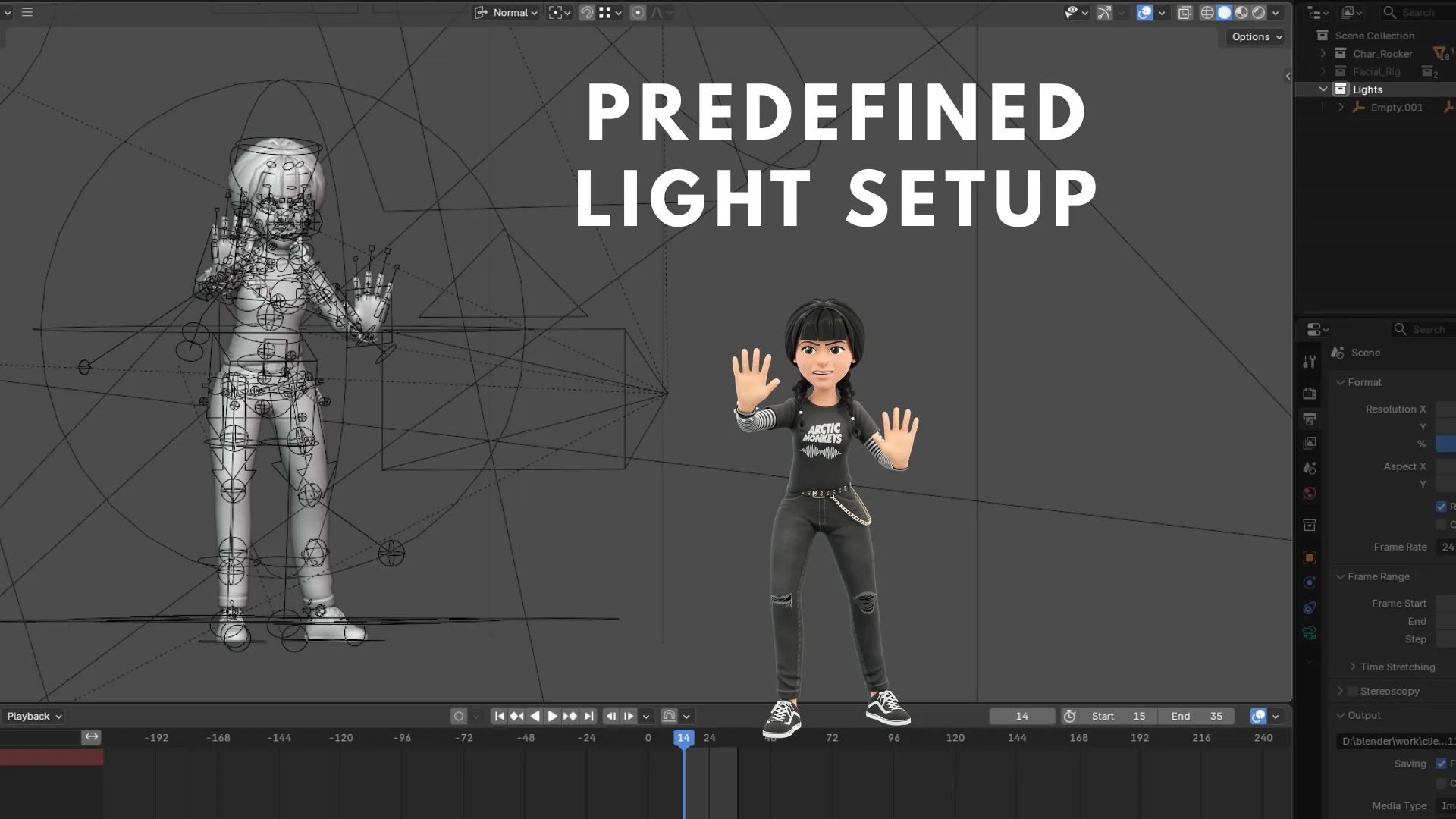 Cartoon Rocker Teen predefined lighting setup