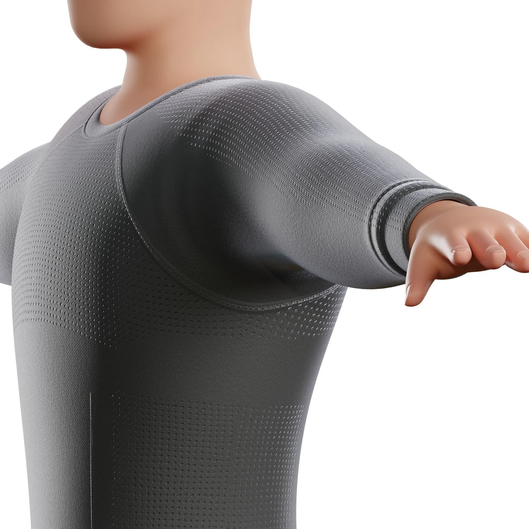 Fitness Man material detail preview shirt shoulder sleeve and seams