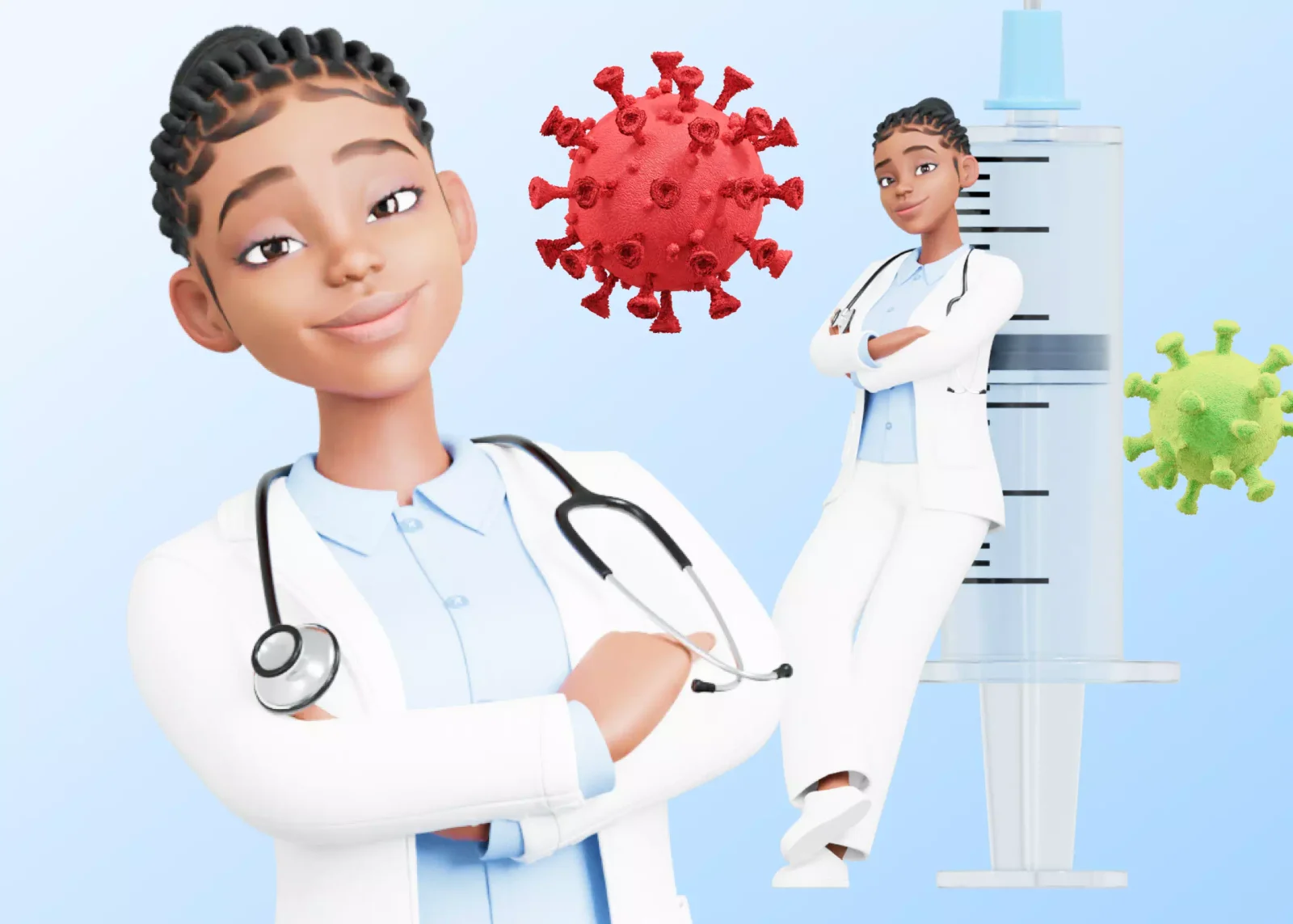 Doctor Black Cartoon Female Character