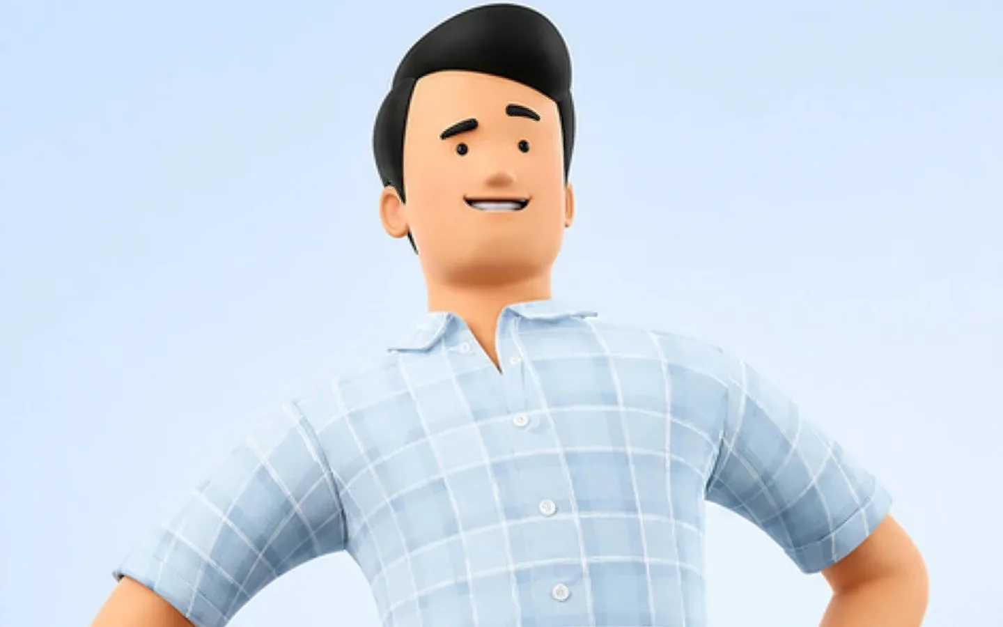 James Basic Casual Plaid character closeup
