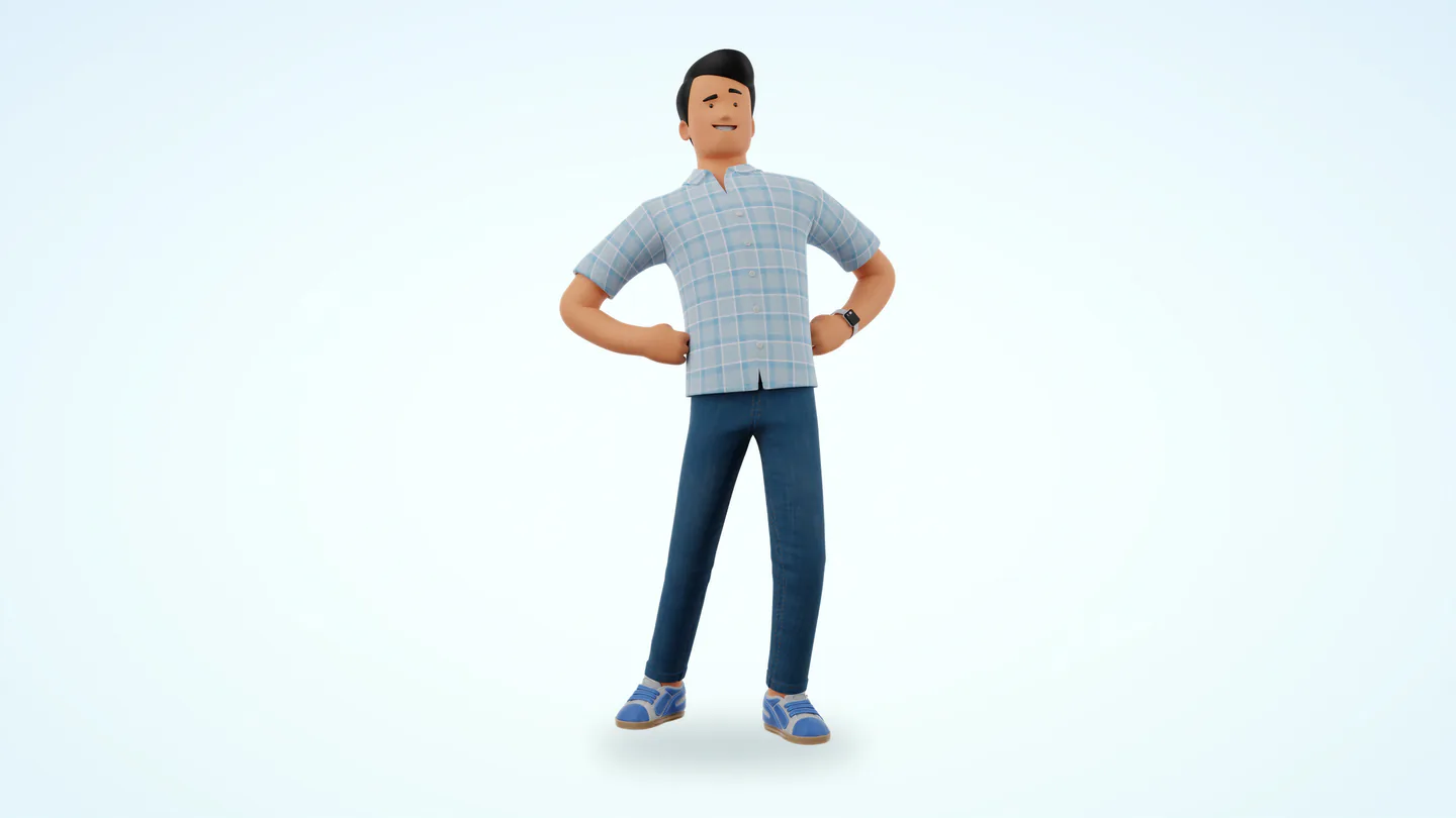 James Basic Casual Plaid full-body hero pose