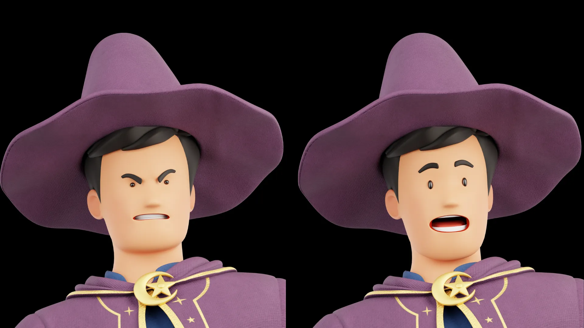 Cartoon Wizard facial expression panel 2