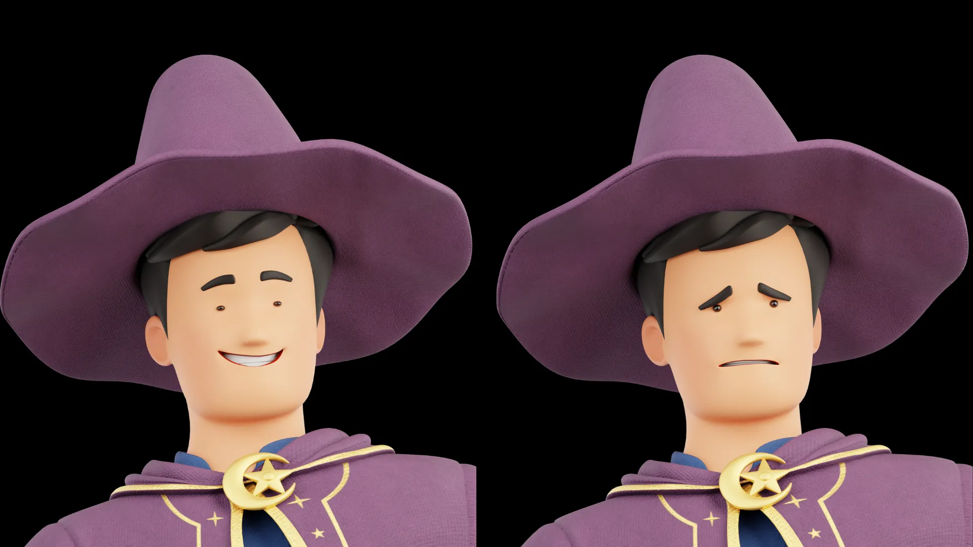 Cartoon Wizard facial expression panel 3