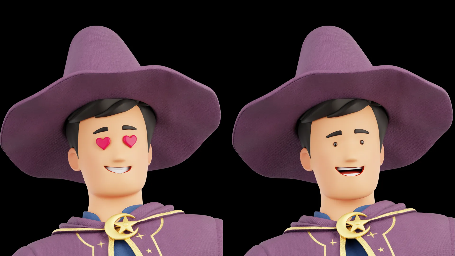 Cartoon Wizard facial expression panel 4