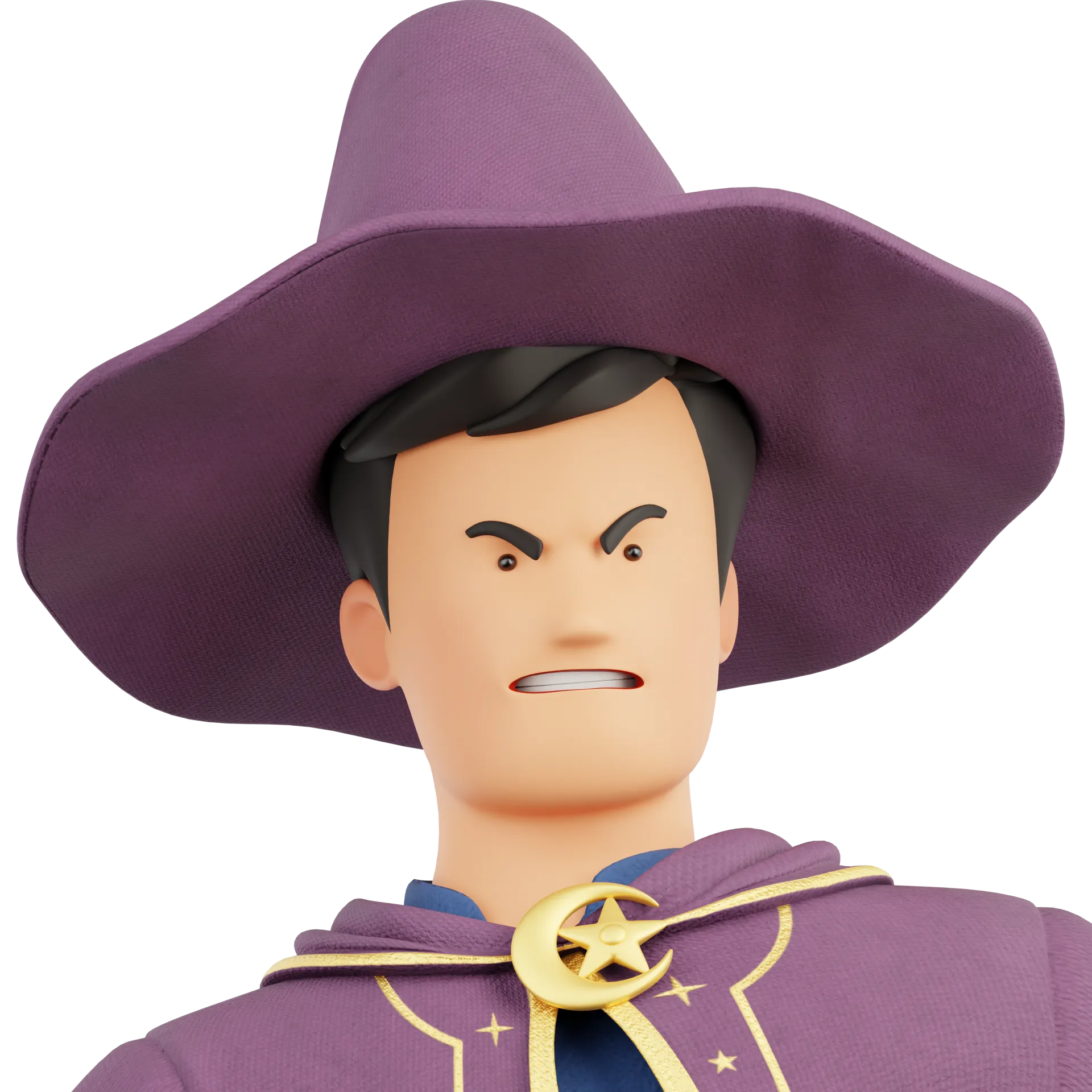 Detailed Cartoon Wizard facial expression render 2