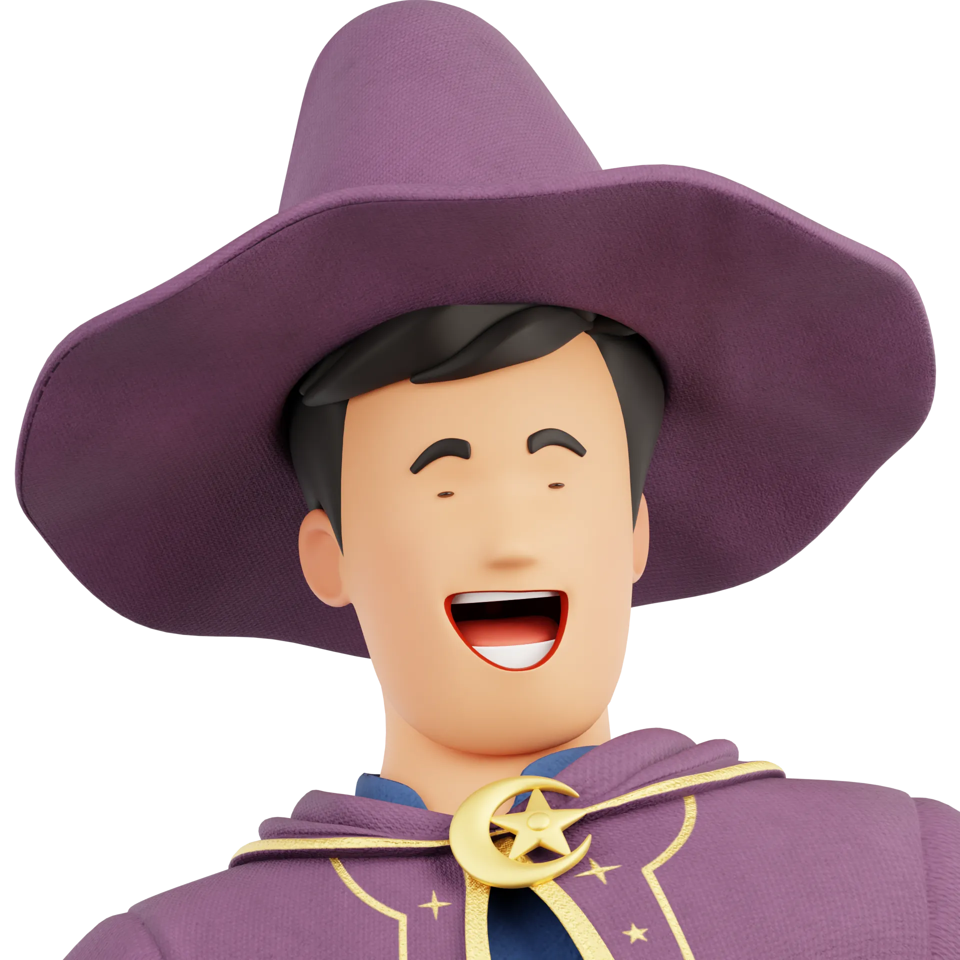 Detailed Cartoon Wizard facial expression render 4