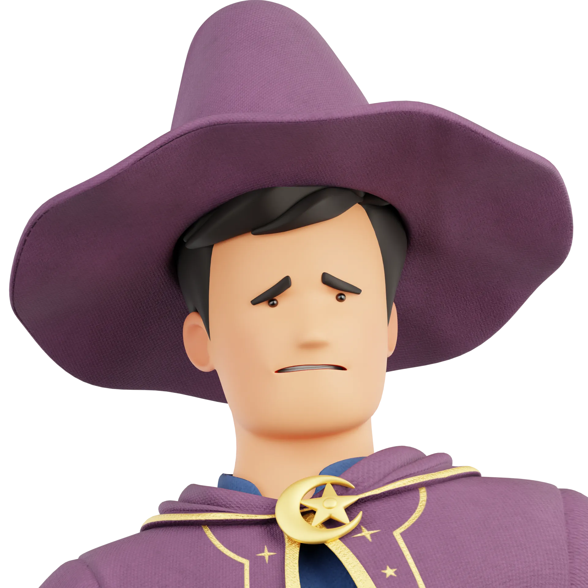 Detailed Cartoon Wizard facial expression render 5