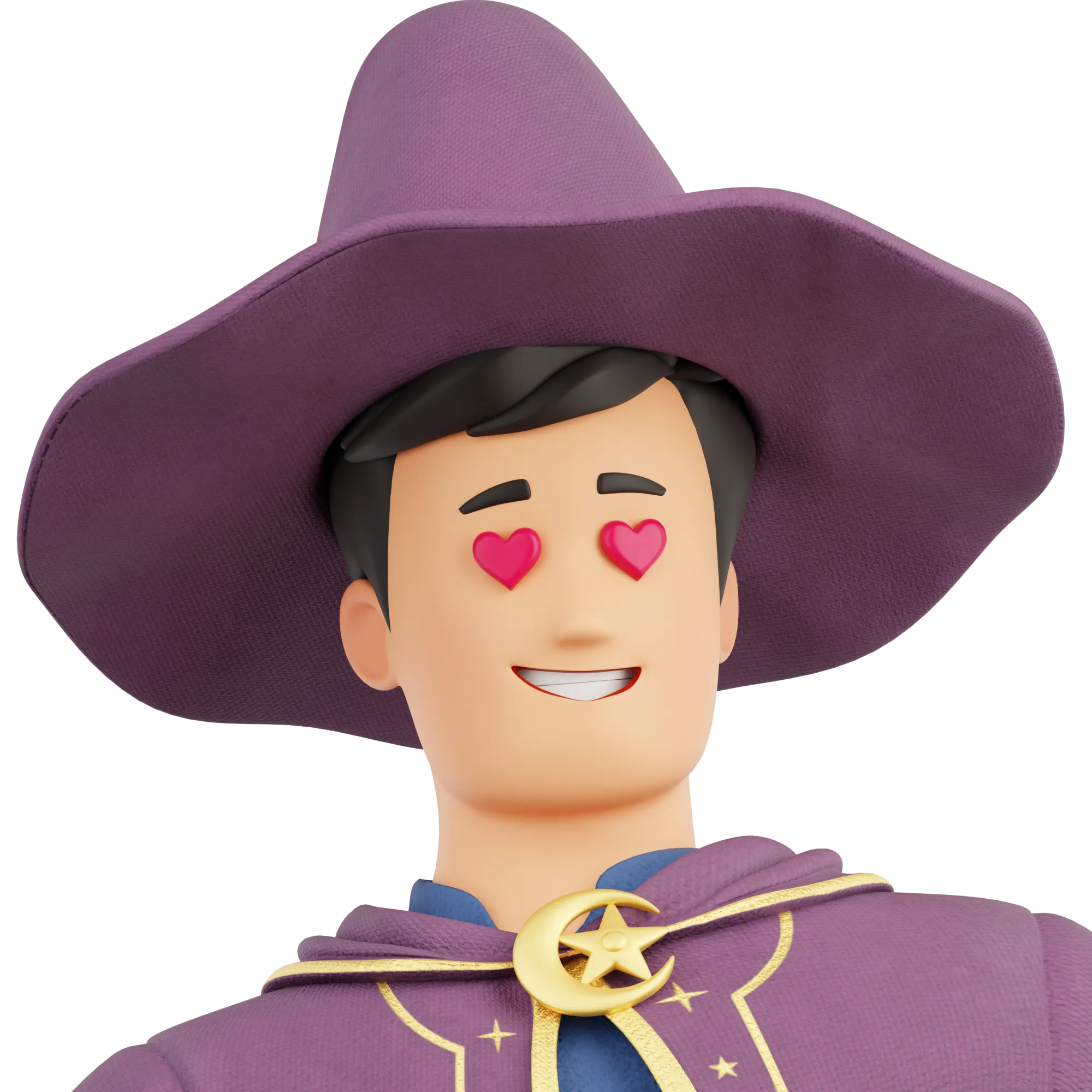 Detailed Cartoon Wizard facial expression render 7