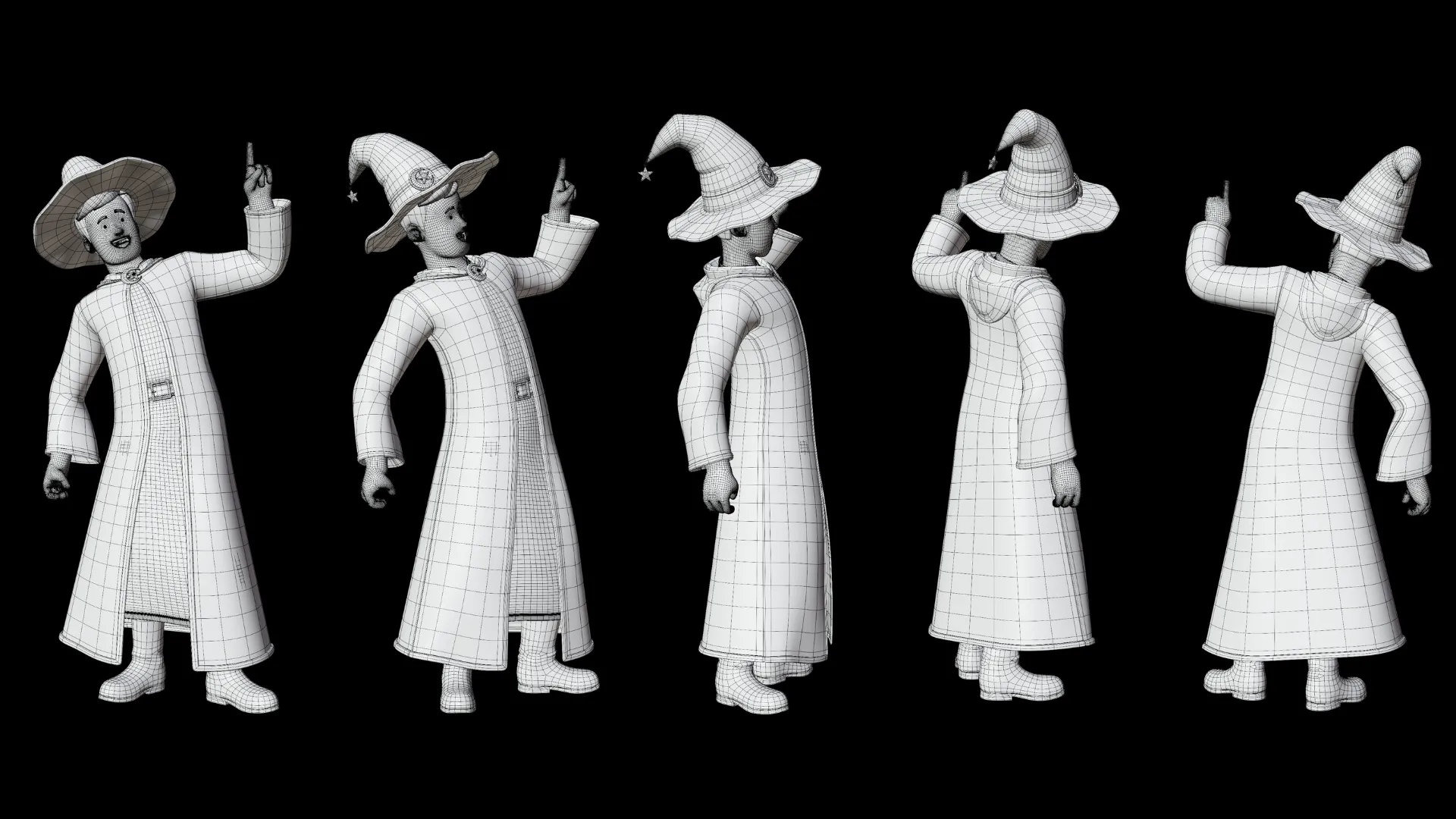 Cartoon Wizard wireframe preview