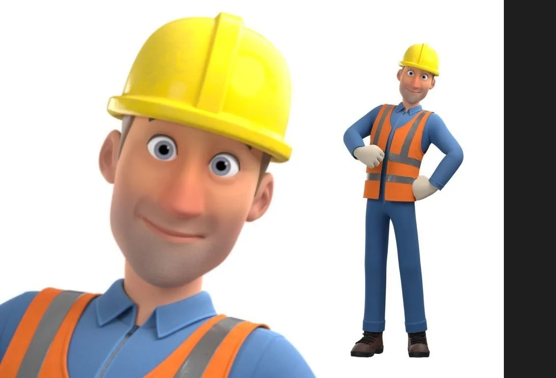 Construction Worker: pose preview worker confident stance hand on hip