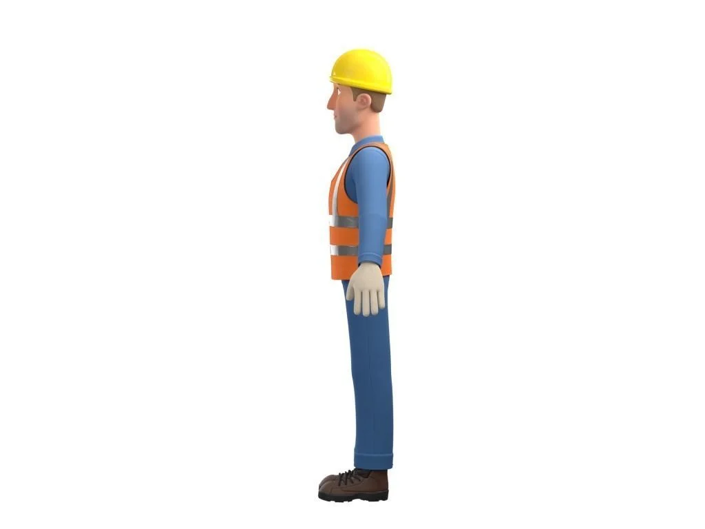 Construction Worker: character preview full body a pose side