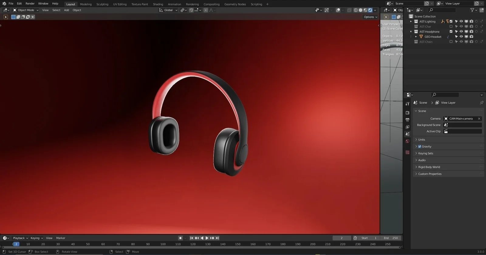 Stylized Character Template: Over-Ear-Kopfhörer in Blender