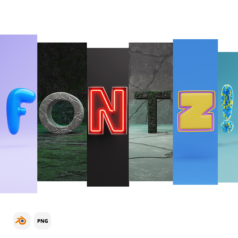 Free and Premium various 3D fonts