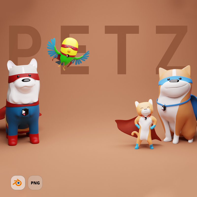 Cartoon 3D pets