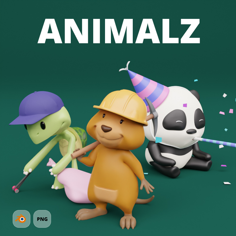 Cartoon 3D animals
