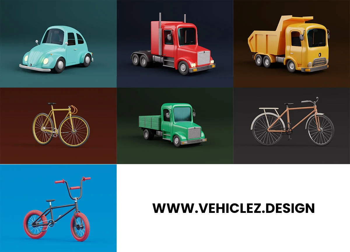 Autos, Lkw und Fahrräder von Vehiclez