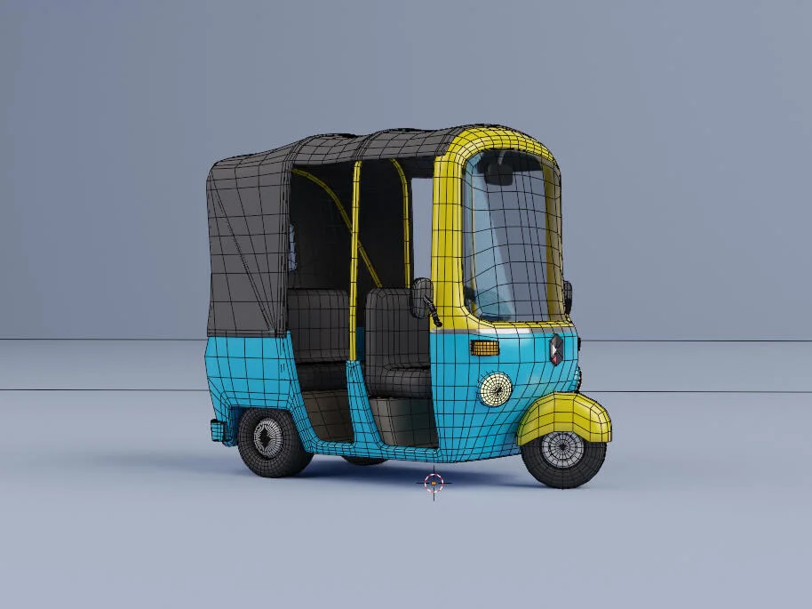 Drahtgitteransicht des Vehiclez-Tuk-Tuks